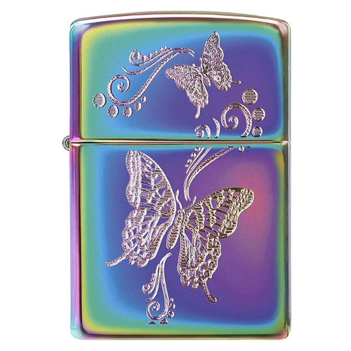 151-079815 Multicolor Butterflies Metal Windproof Lighter