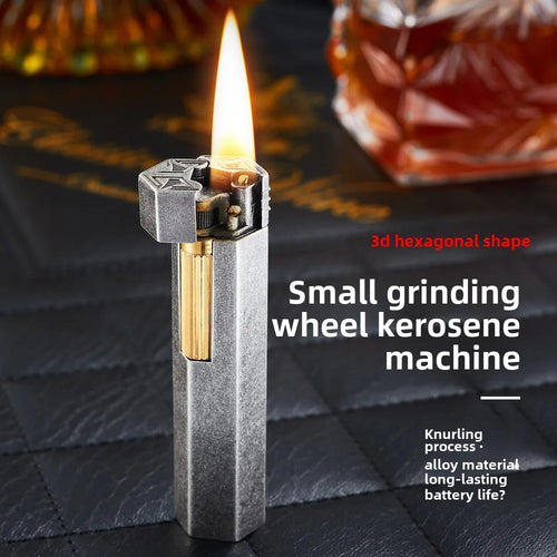 2025 NEW Creative Retro Metal Grinding Wheel Lighter Windproof Kerosene Lighter Cigarette Lighters Gift Gadgets for Men